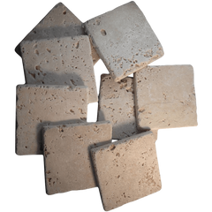 Coaster Tile-tumbled Travertine Porous Craft Tile in Ivory Color