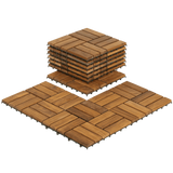 Bare Decor U-Snap Interlocking Flooring Tiles in Solid Teak Wood